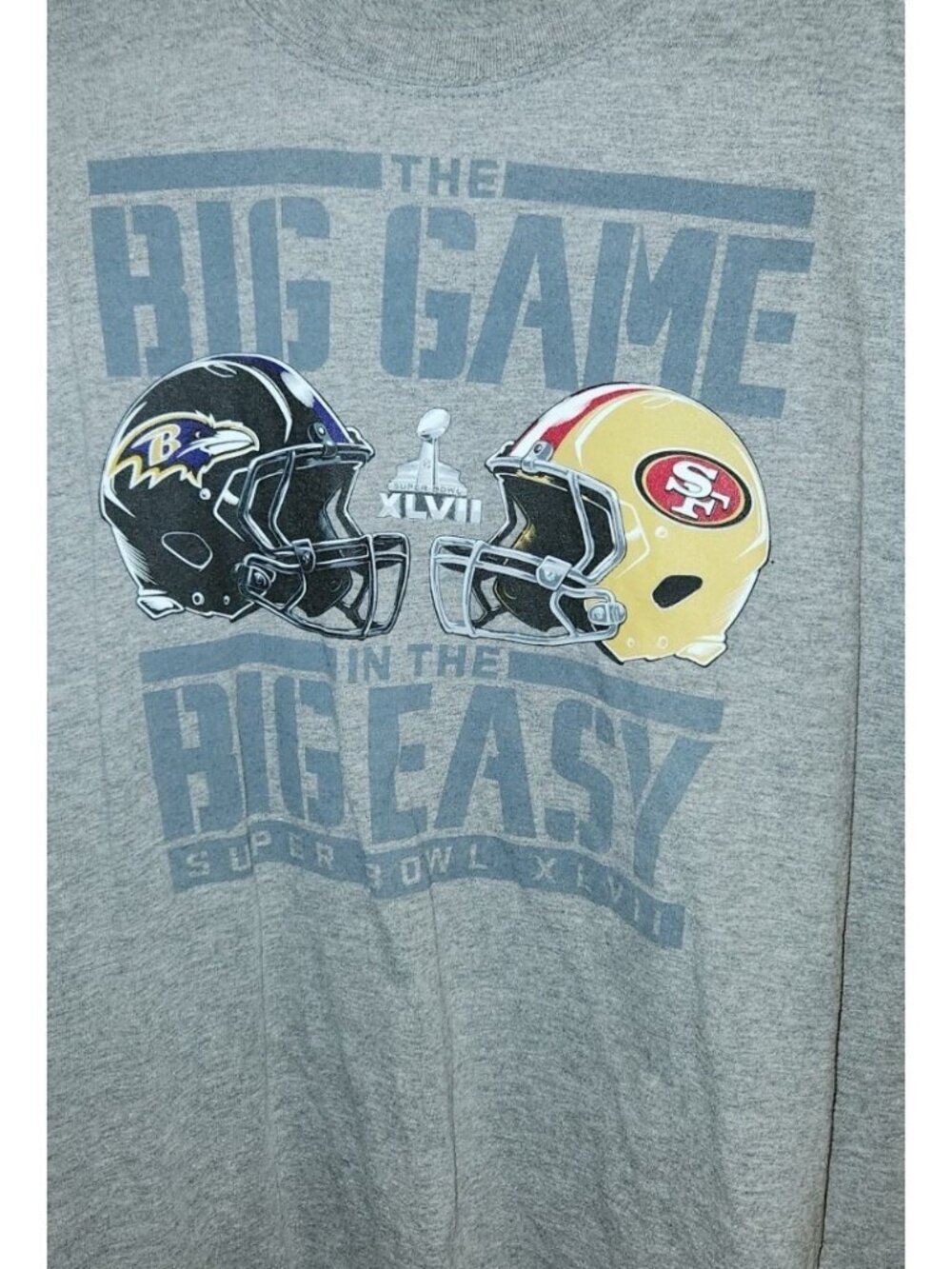 NIKE adult LARGE super bowl 47 shirt BALTIMORE RAVENS SAN FRANCISCO 49ERS.....B8